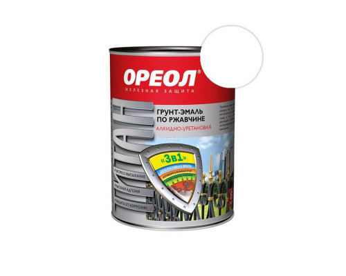 Грунт-эмаль по ржавчине белая 0,9кг RAL 9010 Ореол Титан (8) Эмпилс