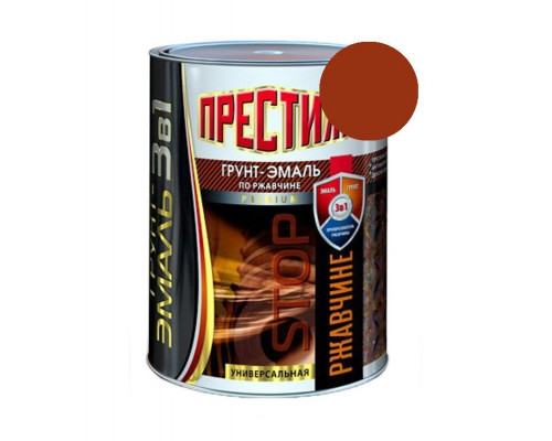 Грунт-эмаль по ржавчине 3в1 красно-кор 0,9 кг ПРЕСТИЖ (14) Престиж