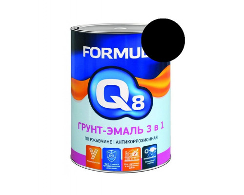 Грунт-эмаль по ржавчине 3в1 черная 1,9кг F Q8 (6) Престиж