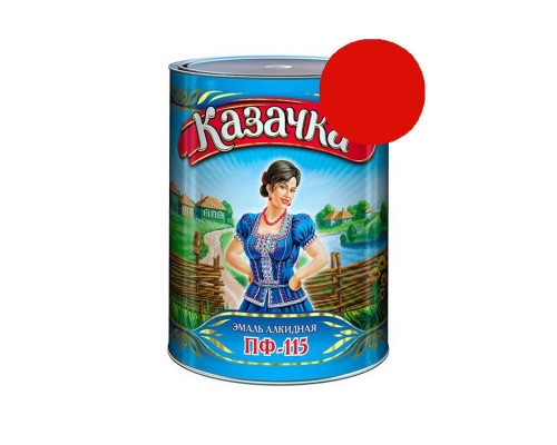 Эмаль ПФ-115 красная 0,9кг КАЗАЧКА (14) Престиж