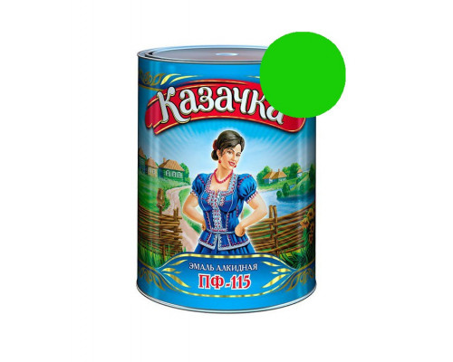 Эмаль ПФ-115 ярко-зеленая 2,8кг КАЗАЧКА (6) Престиж