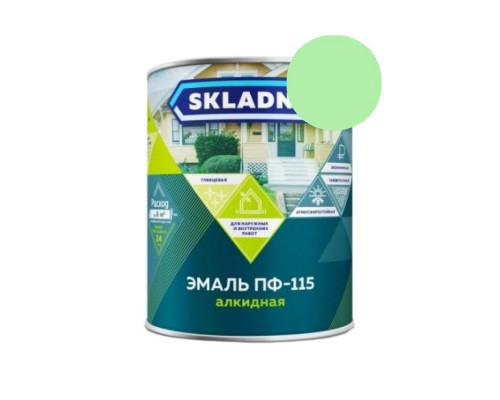 Эмаль ПФ-115 салатная 0,8кг SKLADNO (14) Престиж
