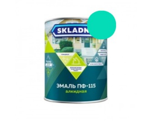 Эмаль ПФ-115 бирюзовая 1,8кг SKLADNO (6) Престиж