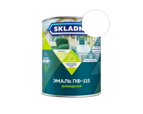 Эмаль ПФ-115 белая 1,8кг SKLADNO (6) Престиж