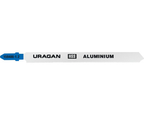 URAGAN  T318A, T-хвост., по металлу, HSS, шаг 1.2мм, 106мм, 2шт., Полотна для лобзика (159486-1.2)