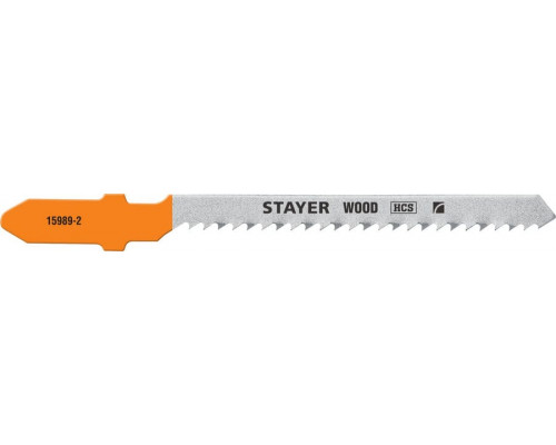 STAYER  T119BO, T-хвост., HCS сталь, фигурный рез дерева/фанеры/ДСП, шаг зуба 2мм, раб. длина 50мм, 2шт, Полотна для лобзика, Professional (15989-2)