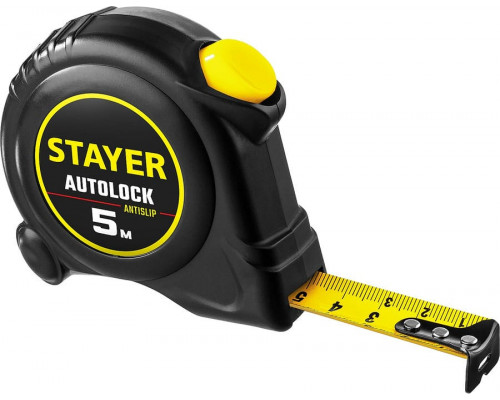 STAYER  AutoLock 5м х 19мм, Рулетка с автостопом (2-34126-05-19)