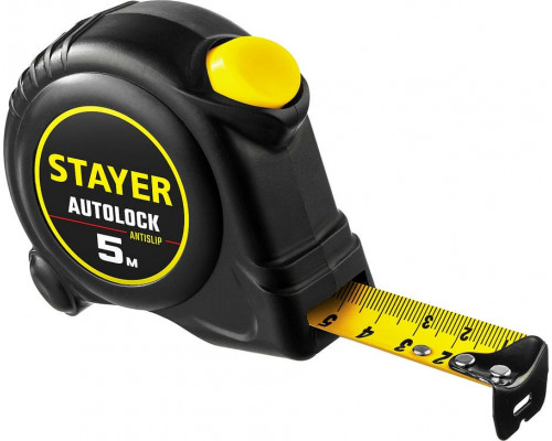 STAYER  AutoLock 5м х 25мм, Рулетка с автостопом (2-34126-05-25)