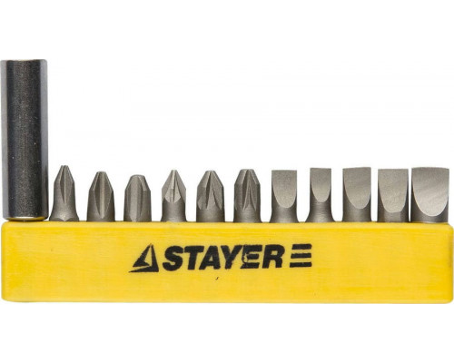 STAYER  12 шт, Набор бит с адаптером (2609-H12_z01)