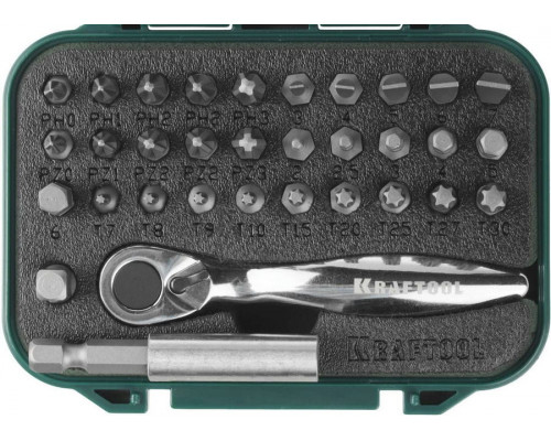 KRAFTOOL  Expert 33 шт, Набор бит с мини-трещоткой (26157-H33)