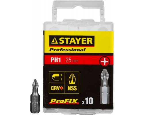 STAYER  ProFix PH1 25 мм, 10 шт, Набор бит (26201-1-25-10)