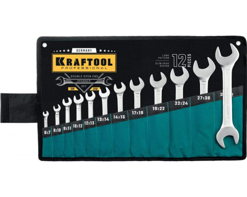 KRAFTOOL  12 шт, 6 - 32 мм, Набор рожковых гаечных ключей (27033-H12)