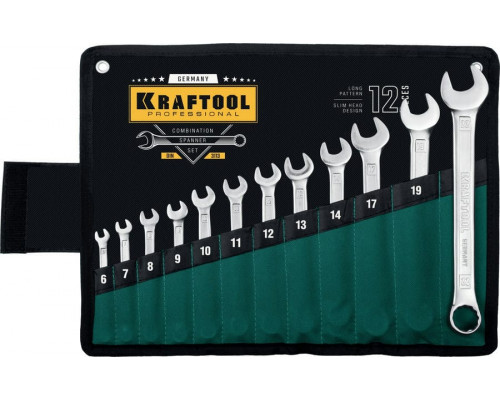 KRAFTOOL  12 шт, 6 - 22 мм, Набор комбинированных гаечных ключей (27079-H12)