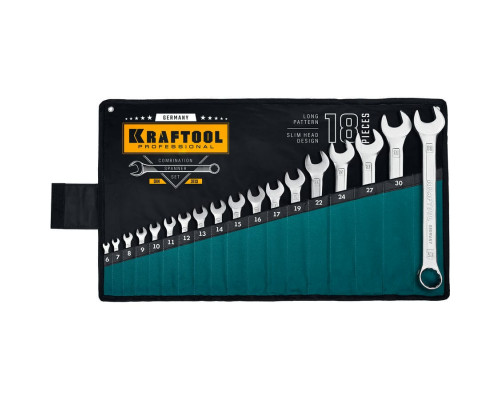 KRAFTOOL  18 шт, 6 - 32 мм, Набор комбинированных гаечных ключей (27079-H18)