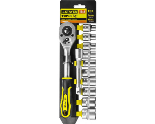 STAYER  RSS 12L, 12 предм., (1/2"), Набор торцовых головок (27750-H12)