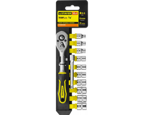 STAYER  RSS 12S, 12 предм., (1/4"), Набор торцовых головок и бит-головок (27754-H12)