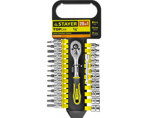 STAYER  RSS 28S, 28 предм., (1/4"), Набор торцовых головок и бит-головок (27754-H28)