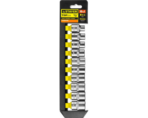 STAYER  RSS 10L, 10 предм., (1/2"), Набор торцовых головок (27755-H10)
