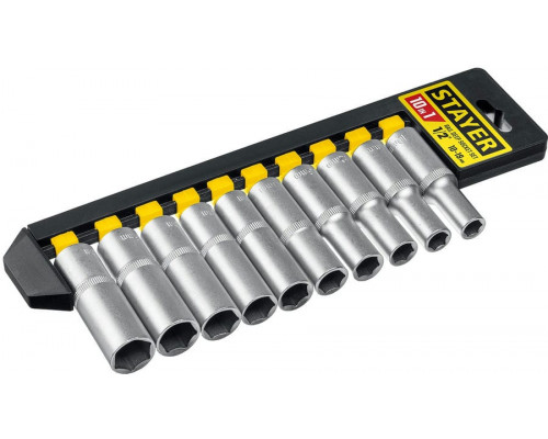 STAYER  RSS 10LD, 10 предм., (1/2"), Набор торцовых головок (27756-H10)