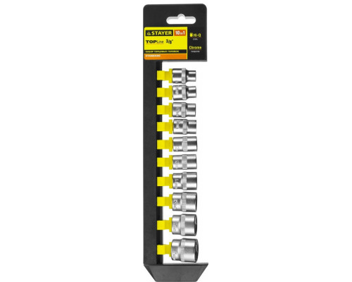 STAYER  RSS 10M, 10 предм., (1/2"), Набор торцовых головок (27757-H10)