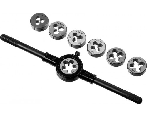 STAYER  MaxCut 8 предметов, инструментальная сталь, Набор плашек (28015-H8)