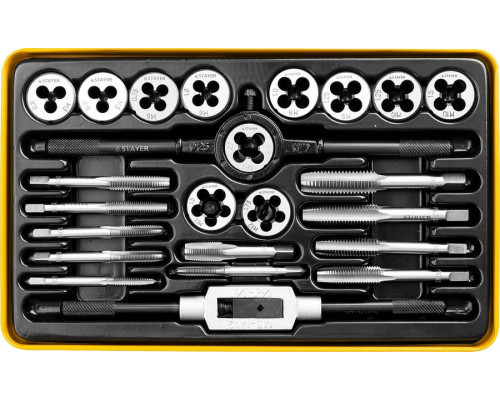 STAYER  MaxCut 24 предмета, легированная  сталь, Набор  метчиков и плашек (28020-H24)