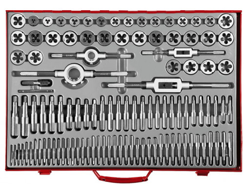 ЗУБР  110 предм., сталь 9ХС, Набор метчиков и плашек (28119-H110)