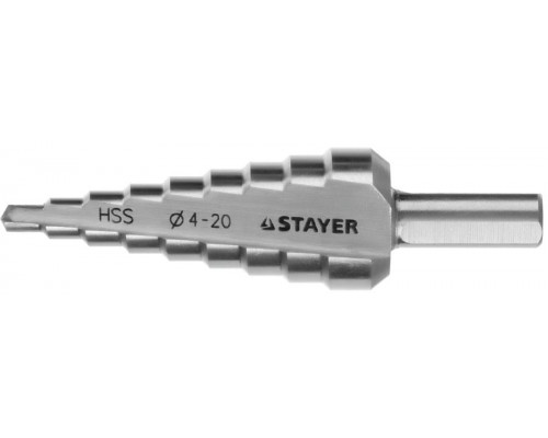сверло ступенчатое 4-20мм, 9 ступеней, STAYER