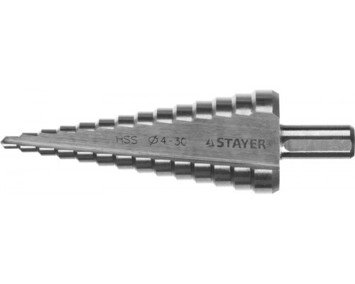 сверло ступенчатое 4-30мм, 14 ступеней, STAYER