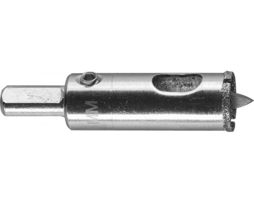 ЗУБР  АГК d 18 мм (центр. сверло, трехгр. хвост, Р60), Алмазная коронка, Профессионал (29850-18)