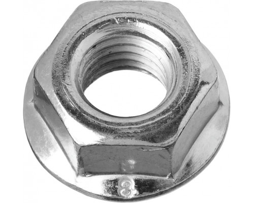 ЗУБР  DIN 6923 кл. пр. 6, M10, гайка с фланцем, цинк, 4 шт (303636-10)