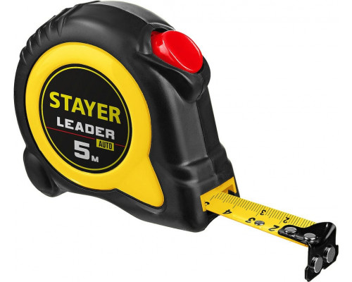 STAYER  Leader 5м х 19мм, Рулетка с автостопом (3402-05-19)