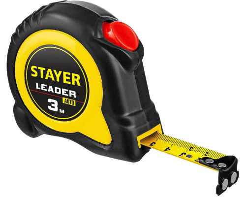 STAYER  Leader 3м х 16мм, Рулетка с автостопом (3402-3)