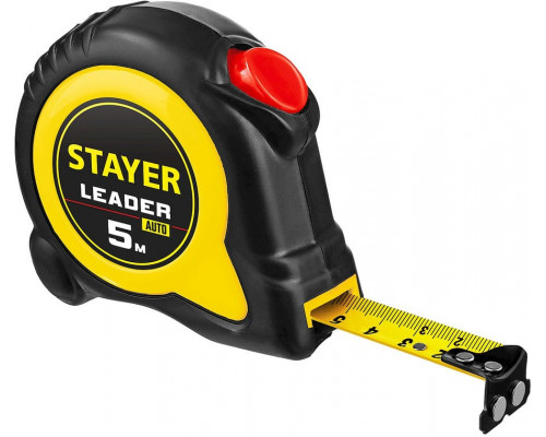 STAYER  Leader 5м х 25мм, Рулетка с автостопом (3402-5)