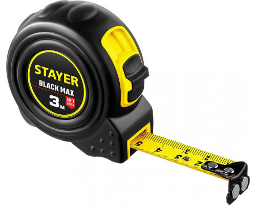STAYER  BlackMax 3м х 16мм, Рулетка с двумя фиксаторами (3410-03)