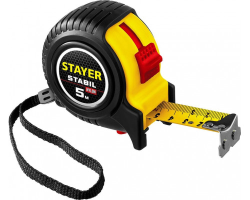 STAYER  Stabil 5м х 25мм, Профессиональная рулетка с двухсторонней шкалой (34131-05-25)