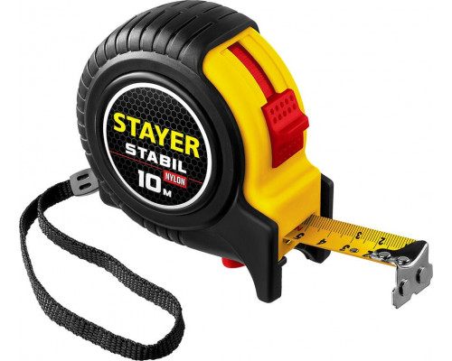 STAYER  Stabil 10м х 25мм, Профессиональная рулетка с двухсторонней шкалой (34131-10)