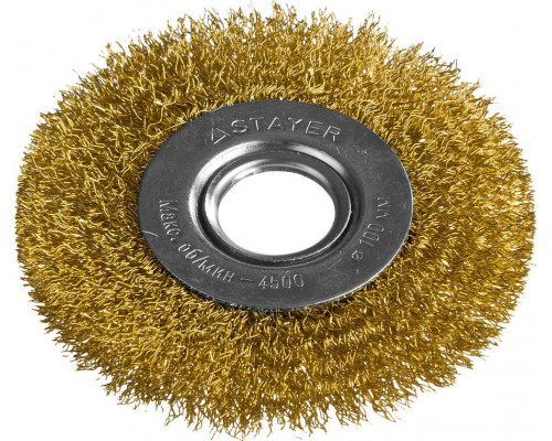 STAYER  100 мм, жгутированная стальная проволока, 0.5 мм, Щетка дисковая, PROFESSIONAL (35122-100)