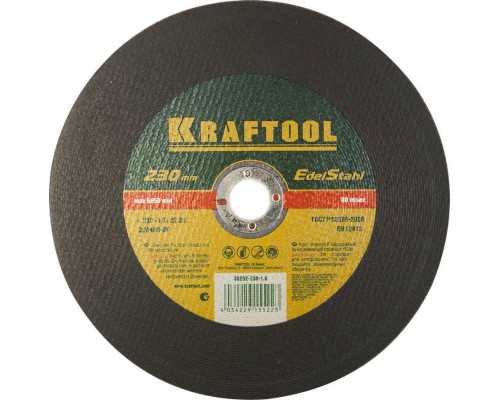 KRAFTOOL  230 x 1.6 x 22.2 мм, для УШМ, Круг отрезной по нержавеющей стали (36252-230-1.6)