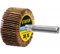 STAYER  d 30 x 15 мм, P320, на шпильке d 6 мм, Круг шлифовальный лепестковый (36606-320)