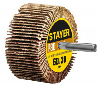 STAYER  d 60 x 30 мм, P80, на шпильке d 6 мм, Круг шлифовальный лепестковый (36608-080)