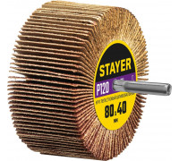 STAYER  d 80 x 40 мм, P120, на шпильке d 6 мм, Круг шлифовальный лепестковый (36609-120)