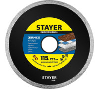 STAYER  CERAMO-22 d 115 мм (22.2 мм, 5х1.9 мм), Алмазный диск, Professional (3664-115)