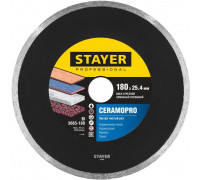 STAYER  CERAMO-25 d 180 мм (25.4 мм, 5х2.2 мм), Алмазный диск, Professional (3665-180)