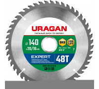 URAGAN Expert 140х20/16мм 48Т, диск пильный по дереву