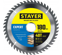 STAYER EXPERT 180 x 20/16мм 40T, диск пильный по дереву, точный рез