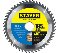 STAYER EXPERT 185 x 30/20мм 40Т, диск пильный по дереву, точный рез