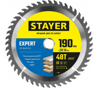 STAYER EXPERT 190 x 20/16мм 48Т, диск пильный по дереву, точный рез