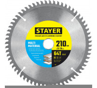 STAYER MULTI MATERIAL 210х32/30мм 64Т, диск пильный по алюминию, супер чистый рез