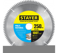 STAYER MULTI MATERIAL 250х32/30мм 100Т, диск пильный по алюминию, супер чистый рез